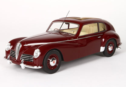 Classic red vintage Alfa Romeo car model with beige interior, available through Vroomi platform