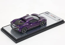 FERRARI 296 GTB VIOLA DINO LUCIDO E SILVER STRIPE - Vroomi