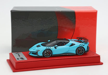 FERRARI SF90 XX STRADALE BABY BLUE LUCIDO E TETTO NERO - Vroomi