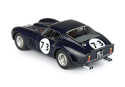 Dark blue classic racing car model with number 73, vintage Ferrari style, offered on Vroomi