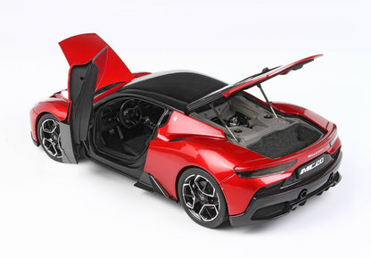 MASERATI MC20 DIECAST FULL OPEN ROSSO VINCENTE TETTO NERO - Vroomi