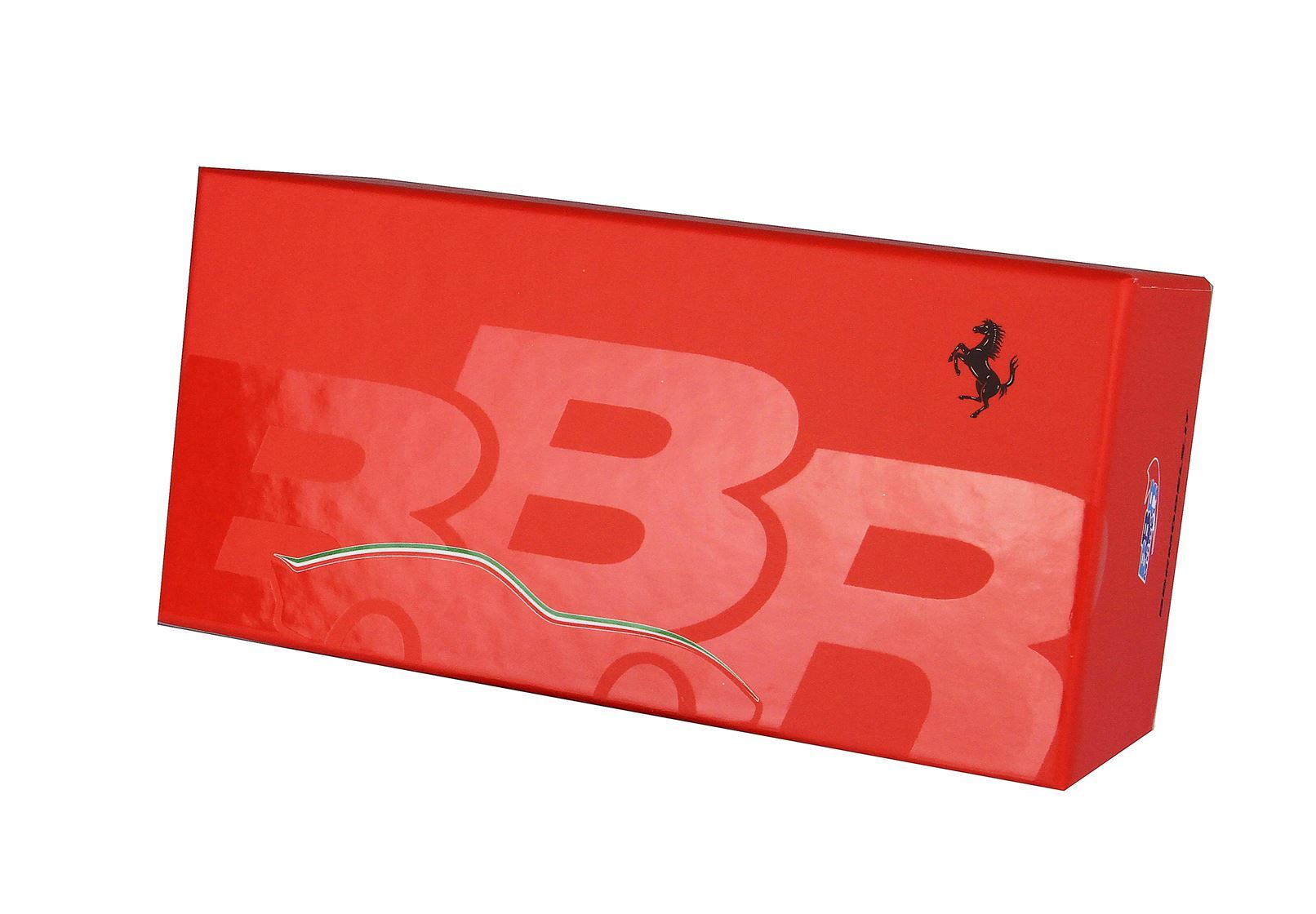 Red BBR branded Ferrari model car box with prancing horse logo, available on Vroomi