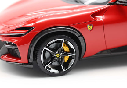 FERRARI PUROSANGUE - TETTO PANORAMICO E INTERNI TORTORA ROSSO CORSA CON FIBRA DI CARBONIO LUCIDA - Vroomi