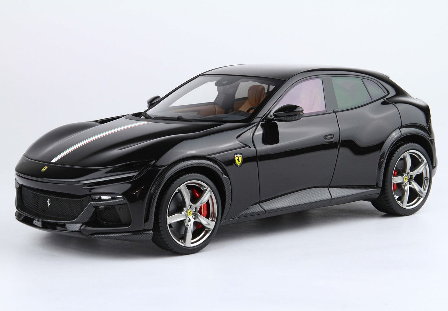 FERRARI PUROSANGUE - TETTO PANORAMICO NERO PUROSANGUE - BANDIERA ITALIANA - BASE ROSSA - Vroomi