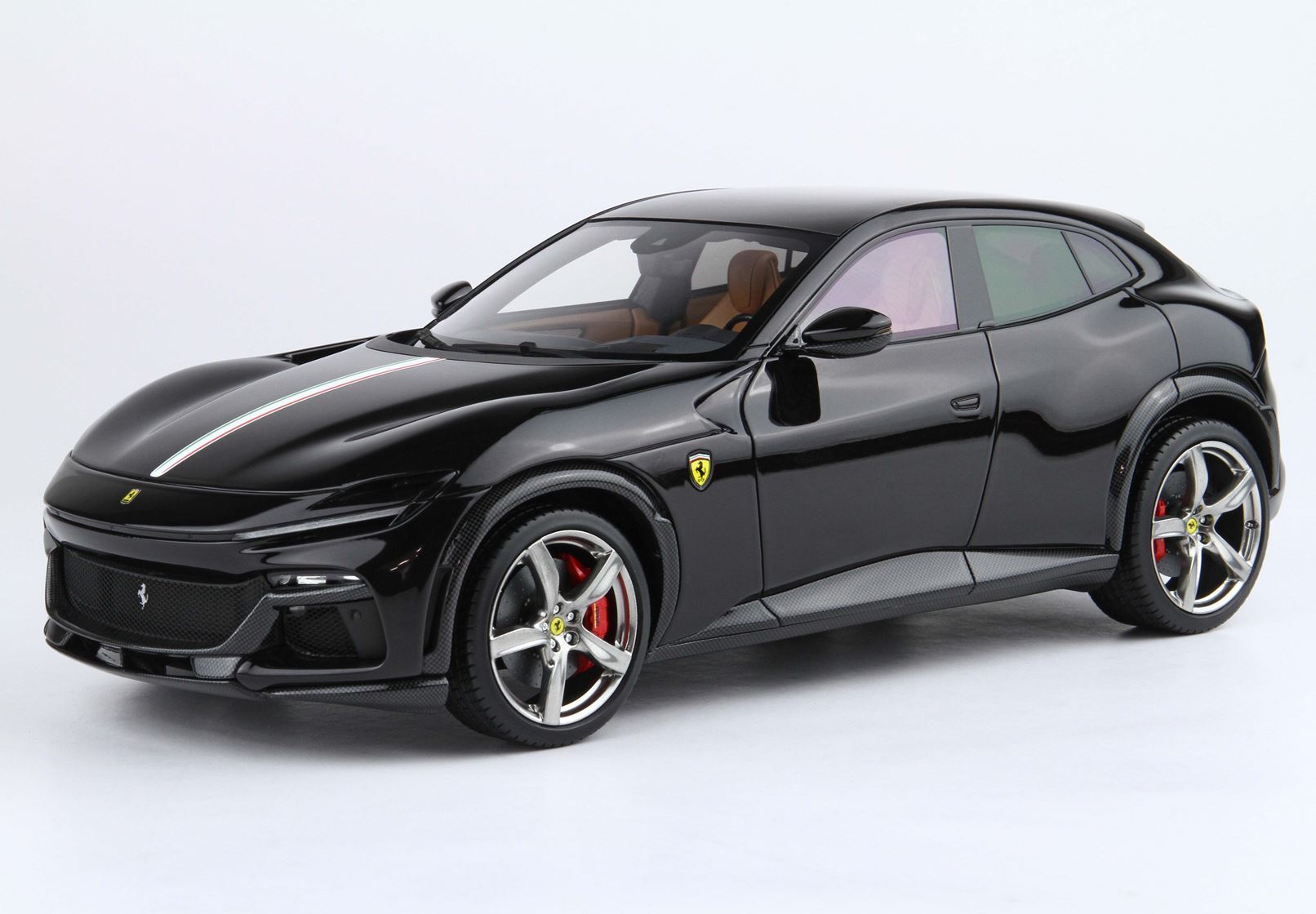 FERRARI PUROSANGUE - TETTO PANORAMICO NERO PUROSANGUE - BANDIERA ITALIANA - BASE ROSSA - Vroomi