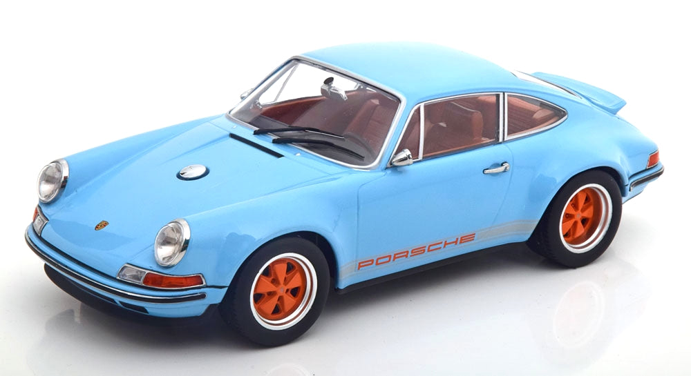 PORSCHE 911 SINGER COUPE LIGHT BLUE &amp; ORANGE
