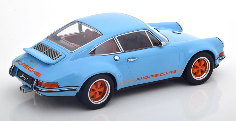 PORSCHE 911 SINGER COUPE LIGHT BLUE &amp; ORANGE