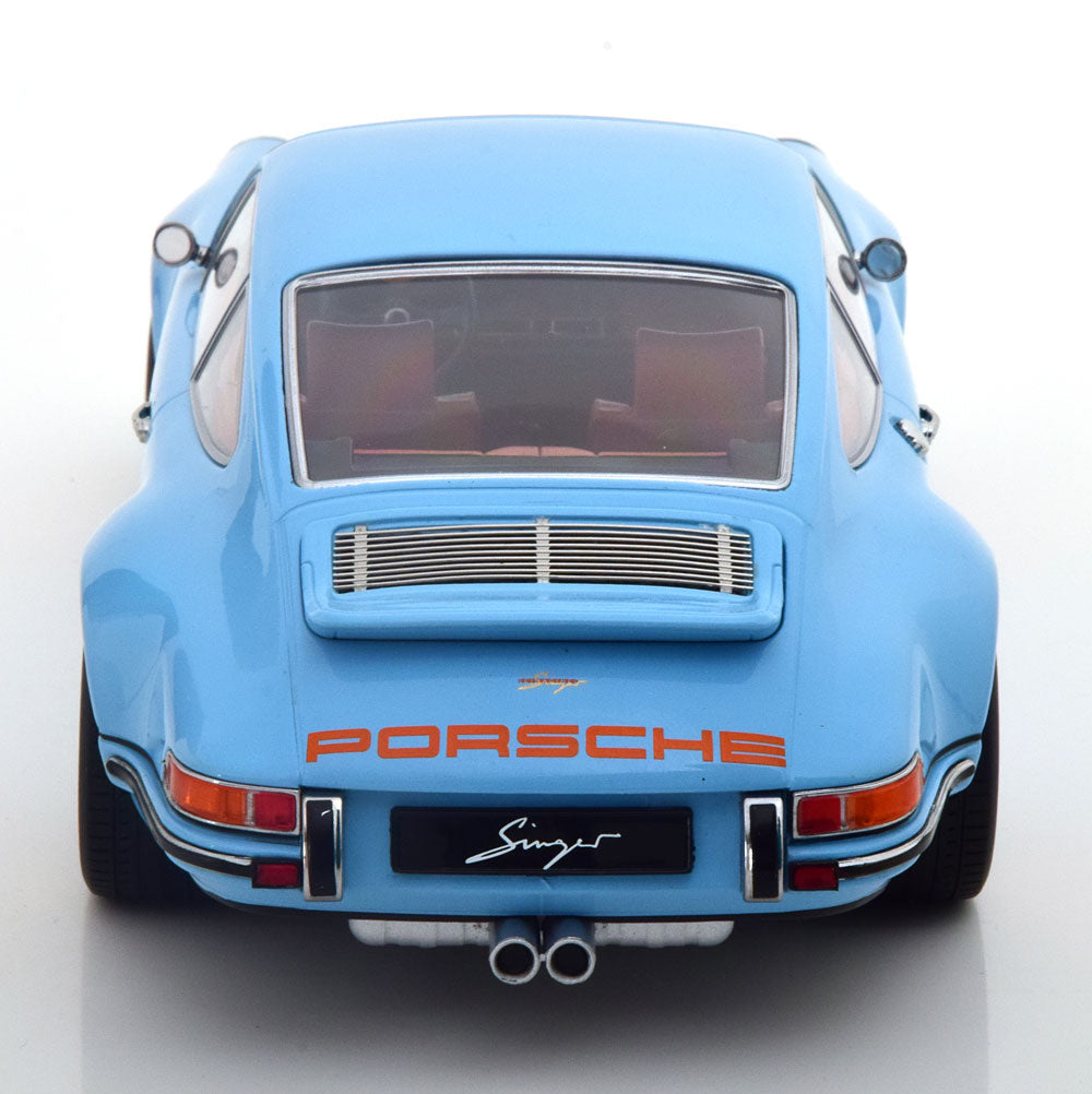 PORSCHE 911 SINGER COUPE LIGHT BLUE &amp; ORANGE