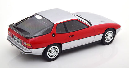 PORSCHE 924 TURBO SILVER &amp; RED 1986