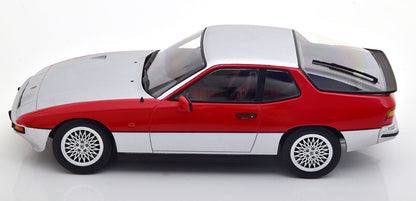 PORSCHE 924 TURBO SILVER &amp; RED 1986