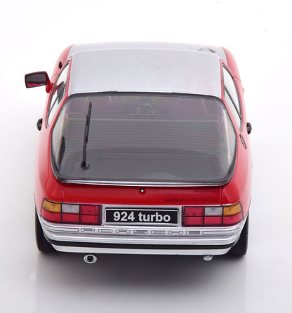 PORSCHE 924 TURBO SILVER &amp; RED 1986