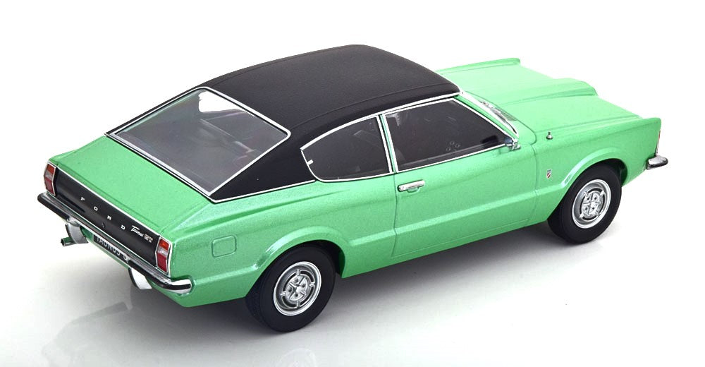 FORD TAUNUS GT COUPE GREEN METALLIC WITH BLACK VINYL ROOF SQUARED HEADLIGHTS 1971
