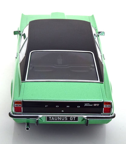 FORD TAUNUS GT COUPE GREEN METALLIC WITH BLACK VINYL ROOF SQUARED HEADLIGHTS 1971