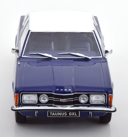 FORD TAUNUS GXL COUPE WITH VINYL ROOF DARK BLUE &amp; FLAT WHITE 1971