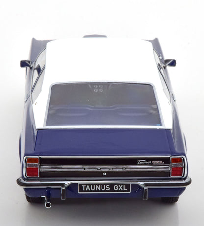 FORD TAUNUS GXL COUPE WITH VINYL ROOF DARK BLUE &amp; FLAT WHITE 1971