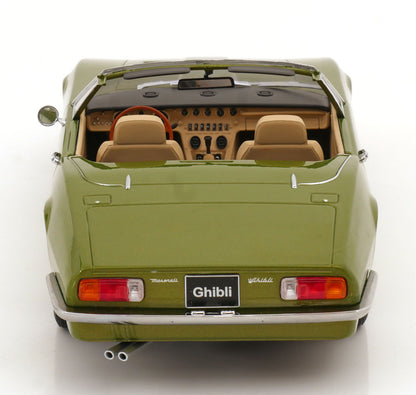 MASERATI GHIBLI SPYDER LIGHT GREEN METALLIC WITH SPOKE RIMS 1970