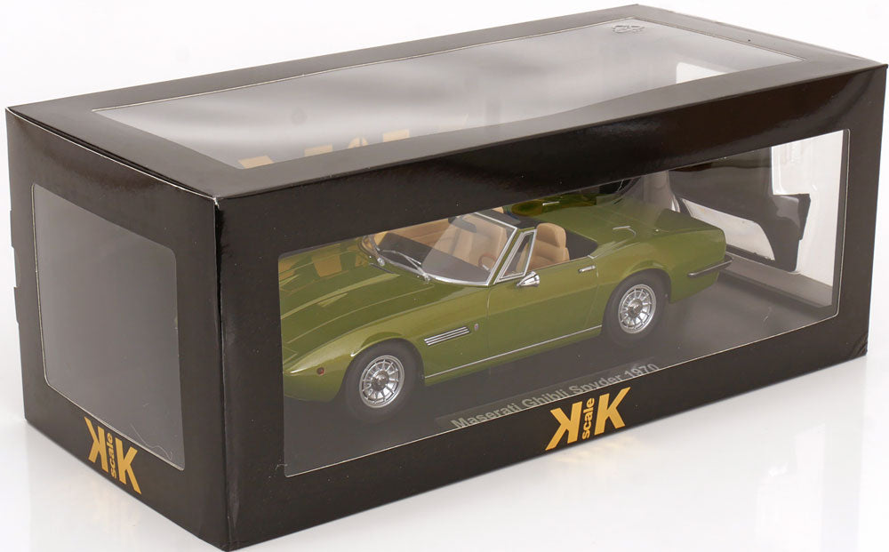 MASERATI GHIBLI SPYDER LIGHT GREEN METALLIC WITH SPOKE RIMS 1970