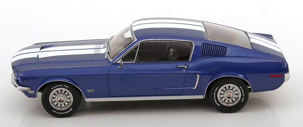 FORD MUSTANG GT FASTBACK BLUE METALLIC & WHITE 1968