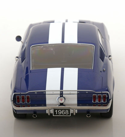 FORD MUSTANG GT FASTBACK BLUE METALLIC & WHITE 1968