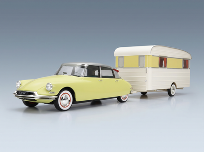 CITROEN - DS19 WITH ROULOTTE 1960 - YELLOW WHITE