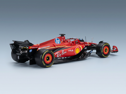 Rotes Modellauto mit Shell- und Ray-Ban-Logo, präsentiert von Vroomi für Sammler.