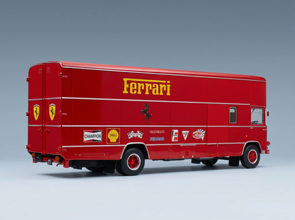 OM FIAT - 150 ROLFO TRUCK TEAM SCUDERIA FERRARI CAR TRANSPORTER 24h LE MANS 70s VERSION 2-ASSI 1966 - RED