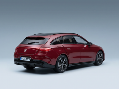Red Mercedes-Benz scale model car from Vroomi, showcasing sleek design and detailed finish for collectors.