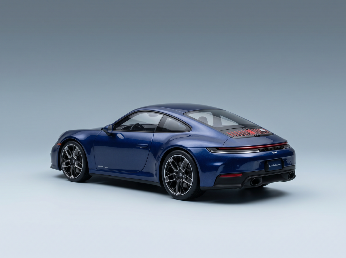 Porsche 911 992-2 Carrera T Coupé 2024 Blue with Showcase Spark Model 1:18 scale model - image 3