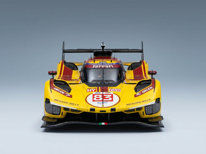 FERRARI - 499P 3.0L TURBO V6 TEAM AF CORSE N 83 WINNER 24h LE MANS 2025 ROBERT KUBICA - PHIL HANSON - YIFEI YE - WITH SHOWCASE - CON VETRINA - YELLOW RED