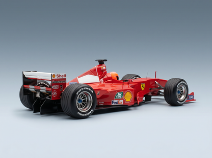 Maquette de voiture de F1 Ferrari rouge avec les logos Shell, FedEx et Bridgestone — Réplique de collection Vroomi