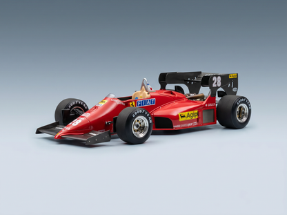 modellino in scala di una Ferrari F1 rossa modellino pneumatici Goodyear e loghi Agip e Fiat — Replica da collezione Vroomi