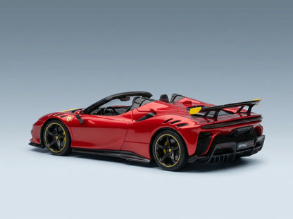 FERRARI - SF90 XX STRADALE SPIDER 2024 - ROSSO PORTOFINO - ROUGE MÉTALLISÉ, JAUNE ET NOIR - Boutique de modèles réduits Vroomi