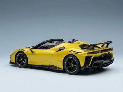 FERRARI - SF90 XX STRADALE SPIDER 2024 - AVEC VITRINE - GIALLO MONTECARLO - JAUNE MÉTALLISÉ ET NOIR - Boutique de modèles réduits Vroomi