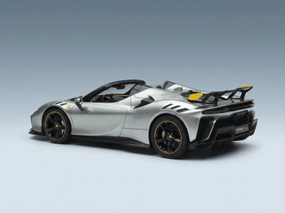 FERRARI - SF90 XX STRADALE SPIDER 2024 - AVEC VITRINE - GRIGIO COMPETIZIONE - GRIS, JAUNE, NOIR - Boutique de modèles réduits Vroomi
