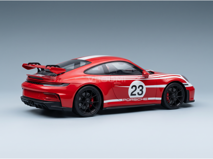 PORSCHE - 911 992-2 GT3 N 23 COUPE SALZBURG LIVERY 2025 - CON VETRINA - WITH SHOWCASE - RED WHITE