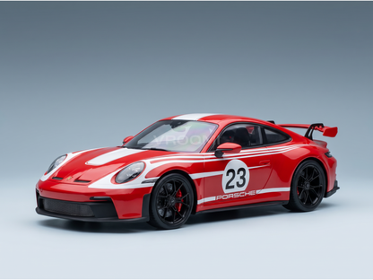 PORSCHE - 911 992-2 GT3 N 23 COUPE SALZBURG LIVERY 2025 - CON VETRINA - WITH SHOWCASE - RED WHITE