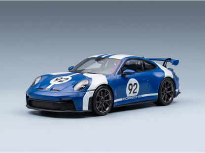PORSCHE - 911 992-2 GT3 N 92 COUPE VELOCITY DESIGN 2025 - CON VETRINA - WITH SHOWCASE - BLUE WHITE