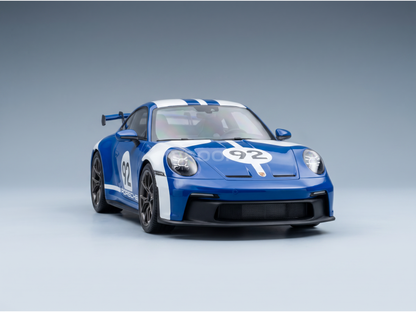 PORSCHE - 911 992-2 GT3 N 92 COUPE VELOCITY DESIGN 2025 - CON VETRINA - WITH SHOWCASE - BLUE WHITE