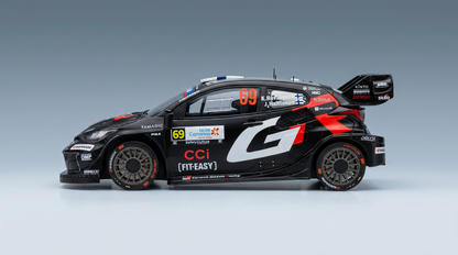 TOYOTA - YARIS GR HYBRID RALLY1 TEAM TOYOTA GAZOO RACING WRT N 69 WINNER RALLY ISLAS CANARIAS 2025 KALLE ROVANPERA - JONNE HALTTUNEN - BLACK WHITE