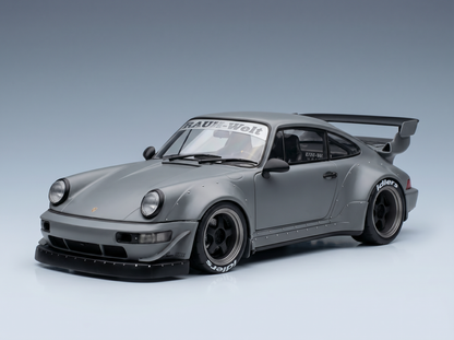 PORSCHE - 911 964 RWB BODYKIT COUPE WITH AMERICAN DIORAMA FIGURE 2016 - NARDO GREY