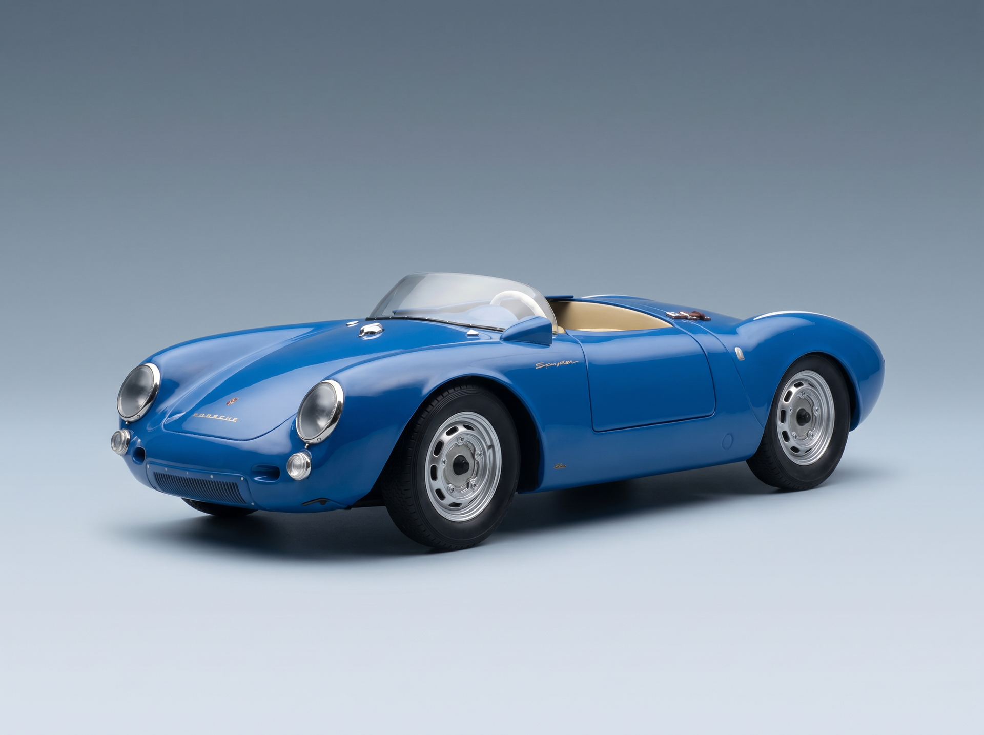 PORSCHE - 550A SPIDER 1956 - BLUE - Scale Model Cars - Vroomi Models