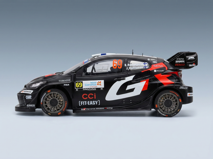 TOYOTA - YARIS GR HYBRID RALLY1 TEAM TOYOTA GAZOO RACING WRT N 69 WINNER RALLY ISLAS CANARIAS 2025 KALLE ROVANPERA - JONNE HALTTUNEN - BLACK WHITE Scale model car on Vroomi