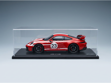 PORSCHE - 911 992-2 GT3 N 23 COUPE SALZBURG LIVERY 2025 - CON VETRINA - WITH SHOWCASE - RED WHITE