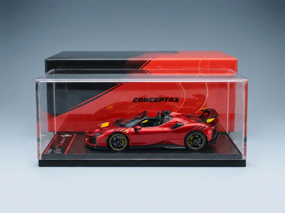 FERRARI - SF90 XX STRADALE SPIDER 2024 - ROSSO PORTOFINO - ROUGE MÉTALLISÉ, JAUNE ET NOIR - Boutique de modèles réduits Vroomi