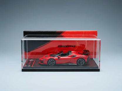 FERRARI - SF90 XX STRADALE SPIDER 2024 - ROSSO CORSA 322 - ROUGE NOIR Boutique de modèles réduits Vroomi