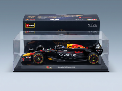 modellino in scala 1/24 della Oracle Red Bull RB20 modellino teca, realizzato da Bburago — Vroomi