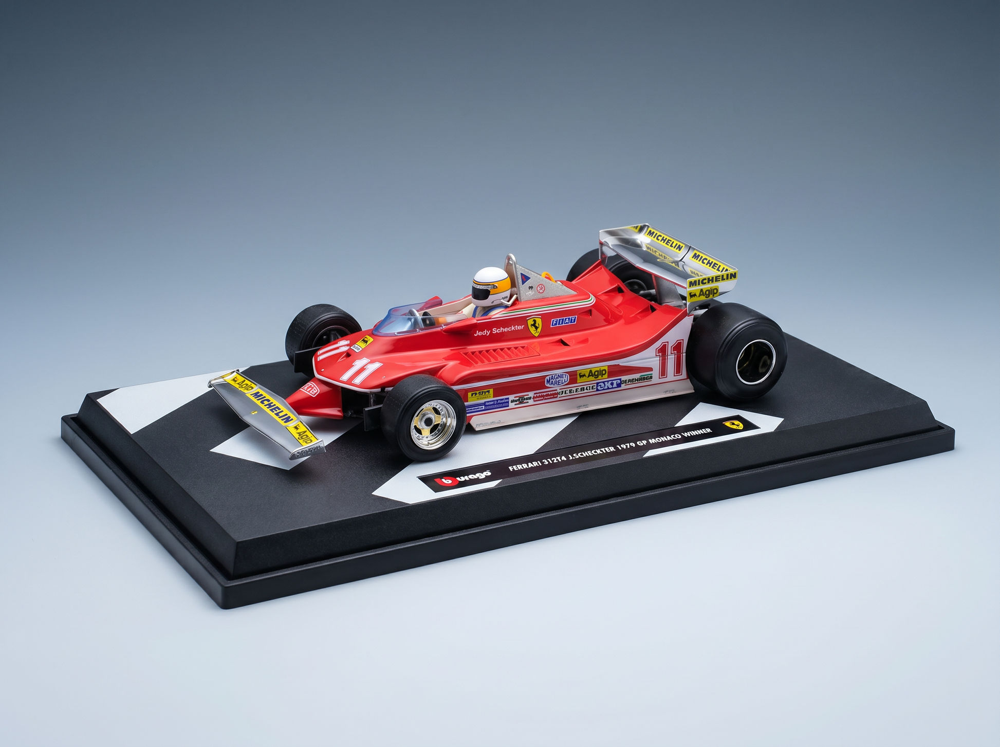 Red Ferrari 312T4 Jody Scheckter 1979 Monaco GP winner scale model car at Vroomi