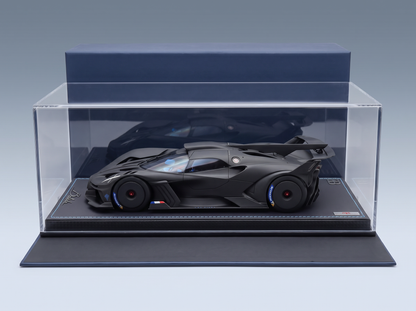 BUGATTI - BOLIDE W16.4 8.0 FOUR-TURBO 1850hp 500km/h 2020 - CON VETRINA - WITH SHOWCASE - MATT CARBON