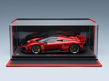FERRARI - F80 2024 - CARBON SILVER RIMS - CON VETRINA - WITH SHOWCASE - ROSSO SUPERCAR - RED MET BLACK