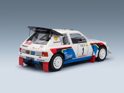 PEUGEOT - 205 TURBO 16 EVO2 N 1, 2° Rally di Montecarlo 1986, TIMO SALONEN - SEPPO HARJANE - BIANCO E BLU
